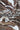Silver Brown Marble Printed Natural Muslin Silk Fabric