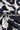 Black Geo Floral Pattern Printed Natural Muslin Silk Fabric