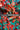 Green Teal Floral Pattern Printed Natural Muslin Silk Fabric