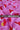 Red Pink Heart Pattern Printed Natural Muslin Silk Fabric