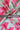 Green and Pink Lilies Pattern Printed Natural Muslin Silk Fabric