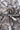 Deep Taupe Floral Printed Natural Muslin Silk Fabric