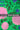 Pink Big Flower Pattern With Green Background Natural Muslin Silk Fabric