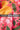 Orange Big Flower Pattern With Pink Background Natural Muslin Silk Fabric
