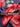 Navy With Scarlet Poppy Pattern Printed Natural Muslin Silk Fabric